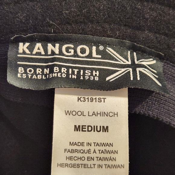 Vintage Y2K Kangol Hat Bucket Mens Medium Black Wool Lahinch Street Hip Hop - Picture 5 of 10